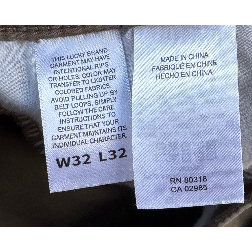 Lucky Brand 410 Athletic Straight Mens Brown Pants 32x32 Cotton Stretch Casual - Picture 7 of 7